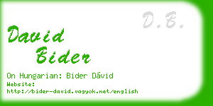 david bider business card